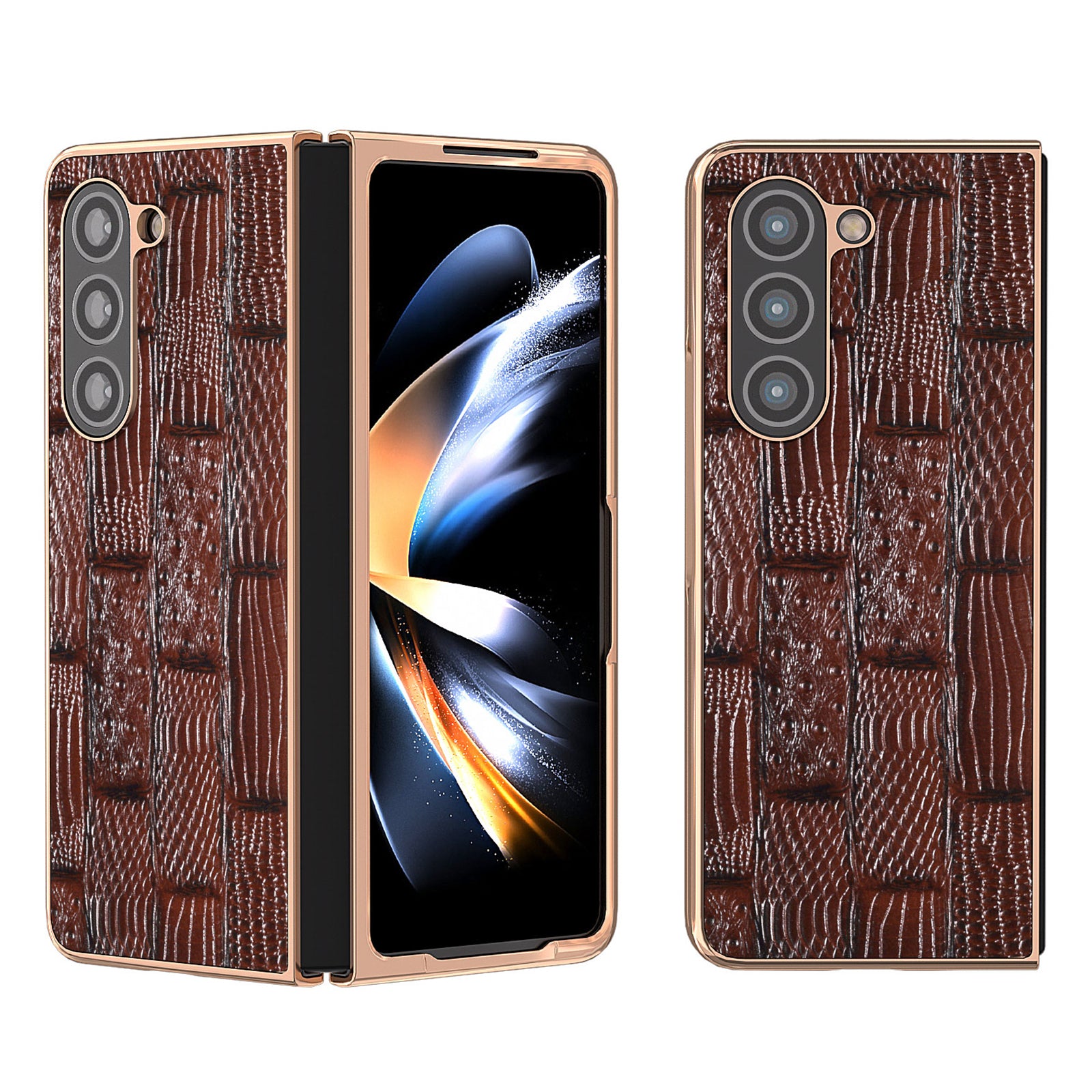 For Samsung Galaxy Z Fold5 5G Mahjong Texture Protective Cover Genuine Cow Leather PC Electroplating Phone Case For Samsung Galaxy Z Fold5 5G Mahjong Texture Protective Cover Genuine Cow Leather PC Electroplating Phone Case